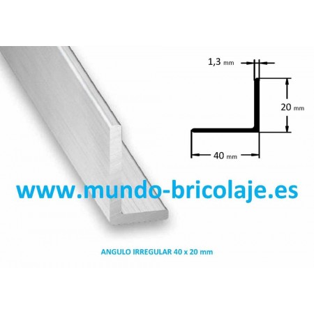 Angulo Irregular Aluminio 40X20X1.3